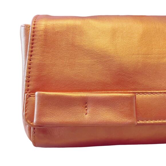 FURLA Refurbished Bag Leather Crossbody Detachable Strap Rose Gold Clutch Italy - Picture 7 of 16